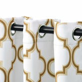 Bohemian Trellis Printed Eclectic Blackout Grommet Curtain Panel Set